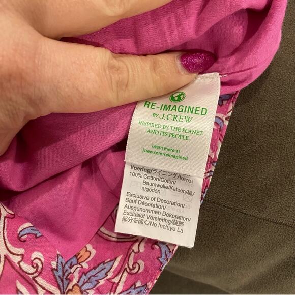 J.Crew Nicola Embroidered Pink Long Sleeve Cotton Tassel Romper AP193 Size 4 - Picture 10 of 13